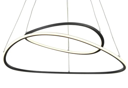 Светильник подвесной LED Gusto VL7042P02 Vele Luce чёрный на 1 лампу, основание чёрное в стиле хай-тек кольца фото 2