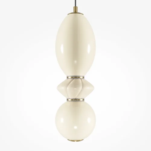 Светильник подвесной LED Brosche MOD362PL-L10BG3K Maytoni белый на 1 лампу, основание латунь в стиле современный арт-деко шар фото 2