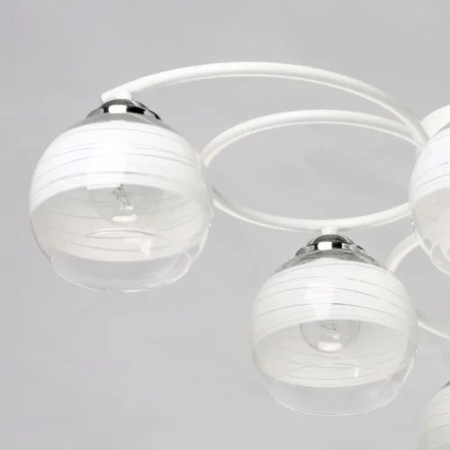 Люстра потолочная Грация 677014106 DeMarkt белая на 6 ламп, основание белое в стиле современный фото 7