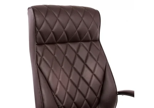 Компьютерное кресло Monte темно-коричневое 1865 Woodville, коричневый/искусственная кожа, ножки/металл/хром, размеры - ****670*750 фото 6