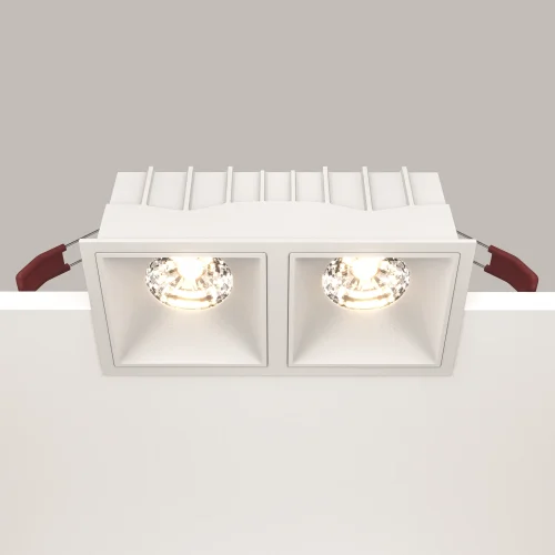 Светильник точечный Alfa LED DL043-02-15W3K-D-SQ-W Maytoni белый на 2 лампы, основание белое в стиле современный фото 15