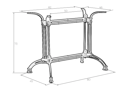 Подстолье обеденное 8027-LMS JORDGE WIDE Dobrin столешница из фото 3