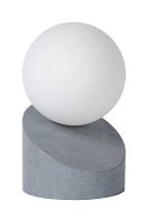 Настольная лампа LEN 45561/01/36 Lucide белая 1 лампа, основание серое металл в стиле современный 