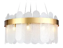 Люстра подвесная Traditional TR5333 Ambrella light прозрачная на 10 ламп, основание золотое в стиле классика 