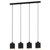 Светильник подвесной Zaragoza 900148 Eglo чёрный 4 лампы, основание чёрное в стиле современный 
