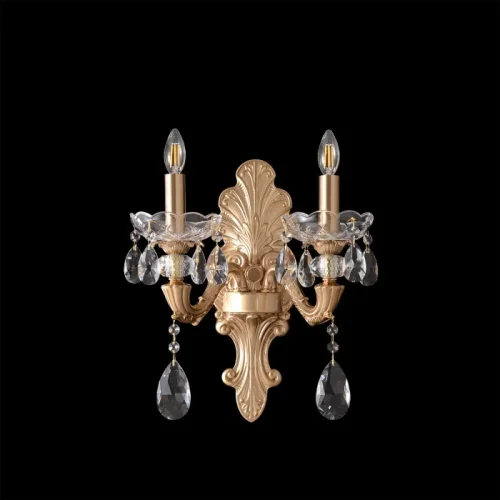 Бра ELIZABETH AP2 BRASS Crystal Lux без плафона на 2 лампы, основание прозрачное латунь в стиле классический фото 2 Бра ELIZABETH AP2 BRASS Crystal Lux без плафона на 2 лампы, основание прозрачное латунь в стиле классический фото 2
