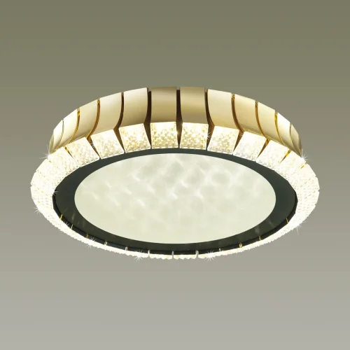 Люстра потолочная LED Asturo 4994/75L Odeon Light белая на 1 лампа, основание золотое в стиле арт-деко  фото 4
