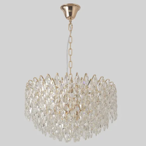 Люстра подвесная HEDONIST SP12 Crystal Lux золотая на 12 ламп, основание золотое в стиле классический Люстра подвесная HEDONIST SP12 Crystal Lux золотая на 12 ламп, основание золотое в стиле классический