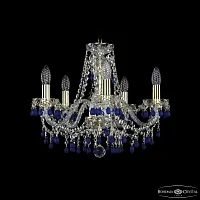 Люстра подвесная 1410/5/160 G V3001 Bohemia Ivele Crystal без плафона на 5 ламп, основание золотое в стиле классика виноград