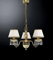 Люстра подвесная  L 6420/3 Reccagni Angelo белая на 3 лампы, основание античное бронза в стиле классический 