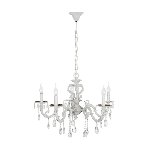 Люстра хрустальная подвесная Siena E 1.1.5.200 BW Dio D'Arte без плафона на 5 ламп, основание белое в стиле классический 