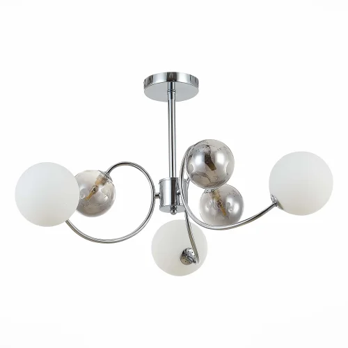 Люстра потолочная Formae SLE220912-06 Evoluce белая на 6 ламп, основание хром в стиле современный шар фото 2
