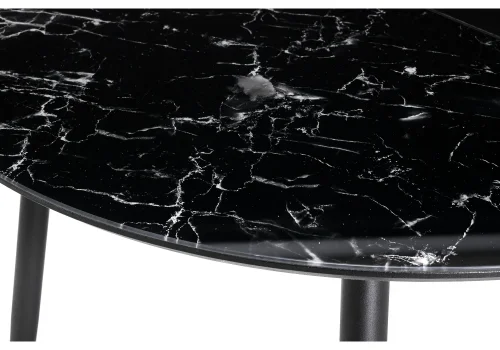 Стол стеклянный Кловис вставка стекло черный мрамор / черный 462138 Woodville столешница чёрная из стекло фото 2