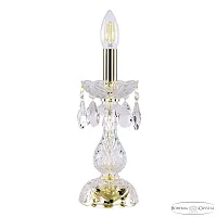 Настольная лампа 107L/1-27 G Bohemia Ivele Crystal без плафона 1 лампа, основание золотое прозрачное стекло хрусталь металл в стиле классический sp
