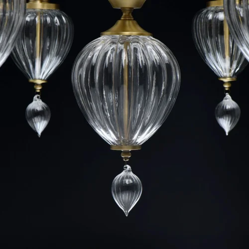 Люстра подвесная Оделия 619011408 Chiaro белая на 8 ламп, основание латунь в стиле классический  фото 11