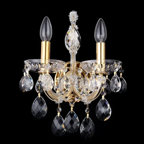 Бра ISABEL AP2 GOLD/TRANSPARENT Crystal Lux без плафона на 2 лампы, основание золотое в стиле классический 