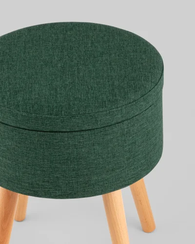 Пуф с ящиком Store Woody, рогожка темно-зелёная УТ000040159 Stool Group на 1 , основание в стиле современный фото 5