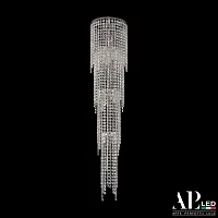 Люстра каскадная / потолочная LED Rimini S520.0.25-100.B.3000 Arte Perfetto Luce прозрачная на 1 лампа, основание никель в стиле классика 