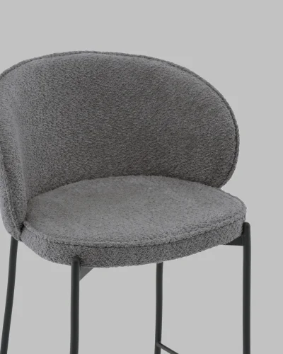 Стул полубарный Тисдейл букле темно-серый УТ000041696 Stool Group, серый/букле, ножки/металл/чёрный, размеры - ***** фото 6