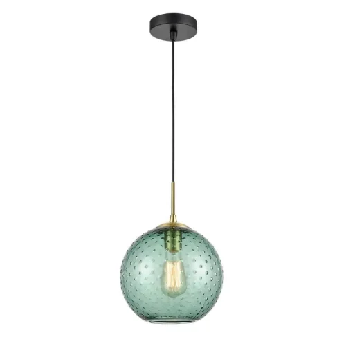 Светильник подвесной Lauriston VL5284P31 Vele Luce зелёный на 1 лампу, основание чёрное в стиле современный шар фото 3