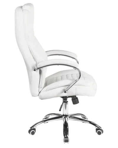 Офисное кресло для руководителей 114B-LMR CHESTER, цвет белый Dobrin, белый/экокожа, ножки/металл/хром, размеры - 1180*1250***680*730 фото 3