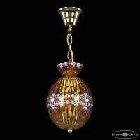 Светильник подвесной 5480/18 G Shampan/M-1G Bohemia Ivele Crystal янтарный 3 лампы, основание золотое в стиле классический 