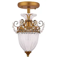 Светильник потолочный Schelenberg A4410PL-1SR Arte Lamp прозрачный 1 лампа, основание матовое латунь в стиле классический 
