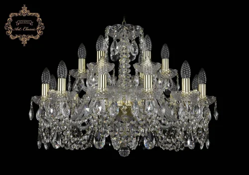 Люстра подвесная хрустальная 11.11.12+6.240.Gd.Sp Bohemia Art Classic прозрачная на 18 ламп, основание золотое в стиле классический 