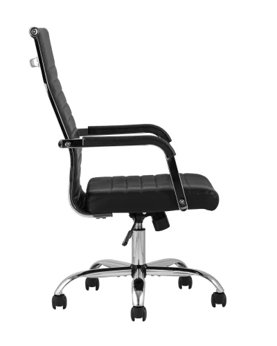 Кресло офисное TopChairs Unit, черное УТ000001927 Stool Group, чёрный/экокожа, ножки/металл/хром, размеры - ****520*640 фото 2