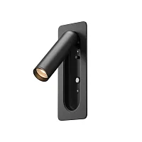 Бра с выключателем LED MOD495WL-L3B3K Axiom Maytoni чёрный на 1 лампу, основание чёрное в стиле современный хай-тек встраиваемый для чтения usb