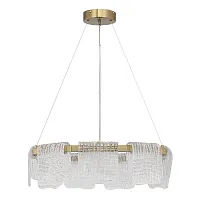 Люстра подвесная LED Voile SL6021.203.54 ST-Luce прозрачная на 1 лампу, основание золотое в стиле современный 