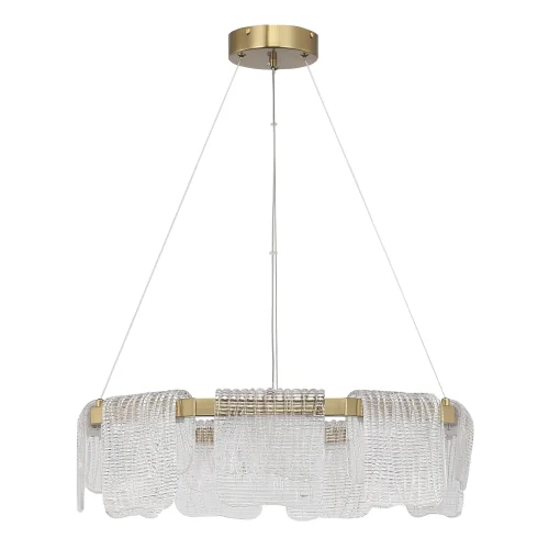 Люстра подвесная LED Voile SL6021.203.54 ST-Luce прозрачная на 1 лампу, основание золотое в стиле современный 