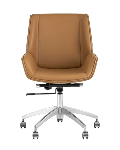 Кресло офисное TopChairs Crown NEW, коричневое УТ000031357 Stool Group, коричневый/экокожа, ножки/металл/хром, размеры - ****600*620 фото 2