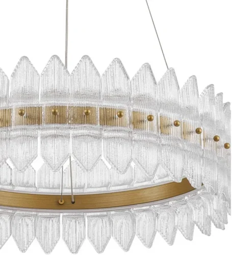 Светильник подвесной LED Mirabella 4754-5P Favourite прозрачный на 1 лампу, основание латунь в стиле современный кольца фото 3