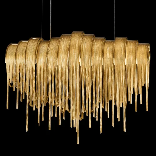 Люстра подвесная Volver 10404/720L GD LOFT IT золотая на 5 ламп, основание золотое в стиле арт-деко цепочки фото 6