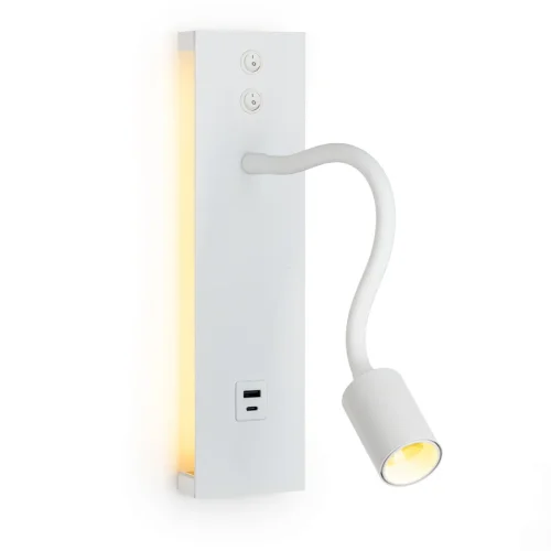 Бра с выключателем LED USB Декарт CL704470 Citilux белый на 1 лампу, основание белое в стиле современный хай-тек гибкая ножка для чтения usb фото 3