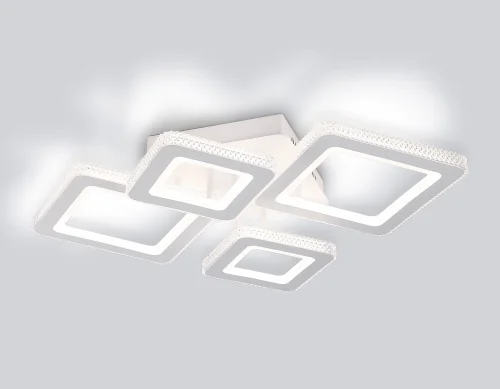 Люстра потолочная LED с пультом FA8878 Ambrella light белая на 1 лампа, основание белое в стиле современный хай-тек с пультом фото 7