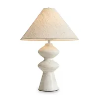 Настольная лампа Papier 1 FR5485TL-01M Freya бежевая на 1 лампу, основание бежевое белое камень металл в стиле современный хай-тек 