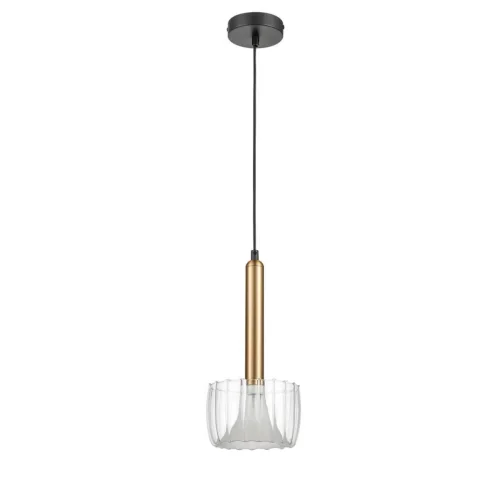 Светильник подвесной Kelly VL5454P01 Vele Luce прозрачный на 1 лампу, основание чёрное в стиле современный фото 2