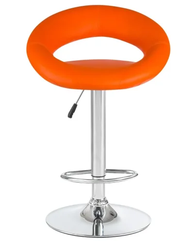 Стул барный 5001-LM MIRA,  цвет сиденья оранжевый, цвет основания хром Dobrin, оранжевый/экокожа, ножки/металл/хром, размеры - 790*1020***535*470 фото 6