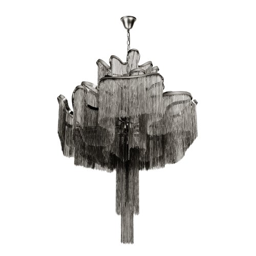 Люстра подвесная Стим / Stream 10208/1000 Gunmetal LOFT IT никель серая на 15 ламп, основание серое никель в стиле арт-деко цепочки фото 3