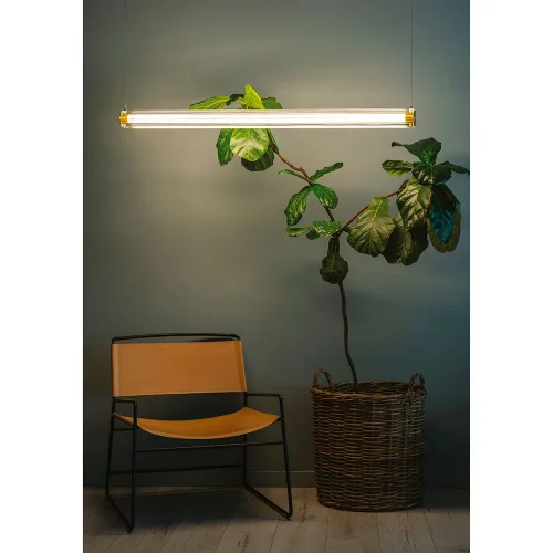 Светильник подвесной LED Pastel 1711/17 SP-19 Divinare прозрачный на 1 лампу, основание латунь в стиле современный линейный фото 2