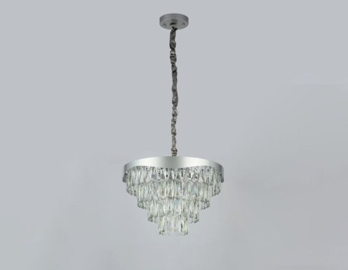 Люстра подвесная Traditional TR5085 Ambrella light прозрачная на 6 ламп, основание серебряное в стиле арт-деко  фото 3
