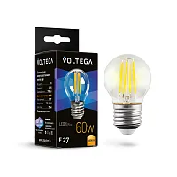Светодиодная лампа Crystal Globe 6W 3000K E27 7215 Voltega E27 6вт