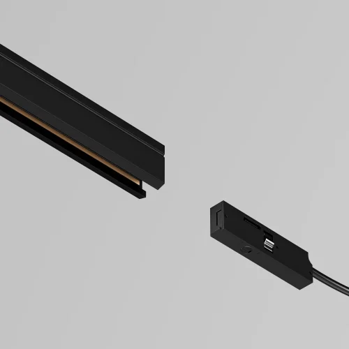 Ввод питания Magnetic track system Levity TRA184B-1B-100 Maytoni чёрный в стиле хай-тек современный для светильников серии Magnetic track system Levity levity магнитная фото 5