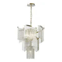Люстра подвесная Graza 4630/7 Odeon Light прозрачная на 7 ламп, основание серебряное в стиле арт-деко 