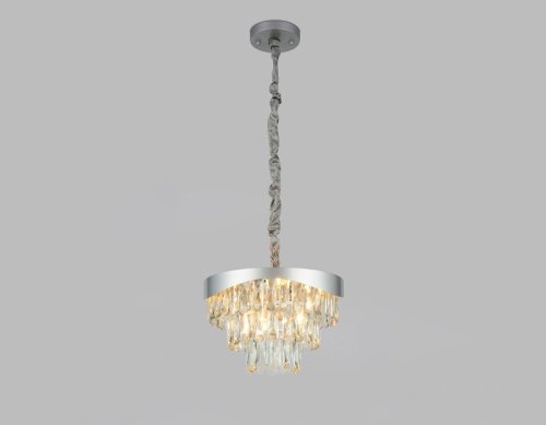Люстра подвесная Traditional TR5080 Ambrella light прозрачная на 6 ламп, основание хром в стиле арт-деко  фото 2