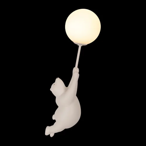 Бра Teddy 10030W-D LOFT IT белый на 1 лампа, основание белое в стиле современный животные шар фото 3