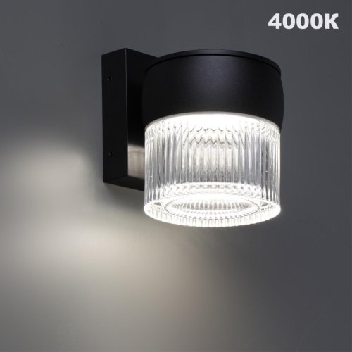 Настенный светильник уличный Estima 359717 Novotech уличный IP65 чёрный на 1 лампу, плафон прозрачный в стиле минимализм хай-тек современный LED фото 4