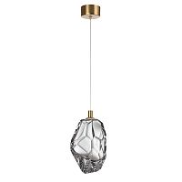 Светильник подвесной LED Gemme 7114/4LA Odeon Light прозрачный на 1 лампу, основание бронзовое в стиле классический современный выдувное